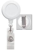 White Badge Reel with Reinforced Vinyl Strap & Belt Clip 2120-3008