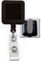 Black Square Badge Reel with Clear Vinyl Strap & Spring Clip 2120-5701