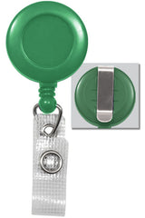 Green Badge Reel with Reinforced Vinyl Strap & Belt Clip 2120-3004