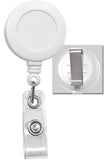 White Badge Reel with Clear Vinyl Strap & Belt Clip 2120-3038