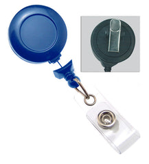 Navy Blue Badge Reel with Clear Vinyl Strap & Swivel Spring Clip 2120-7641